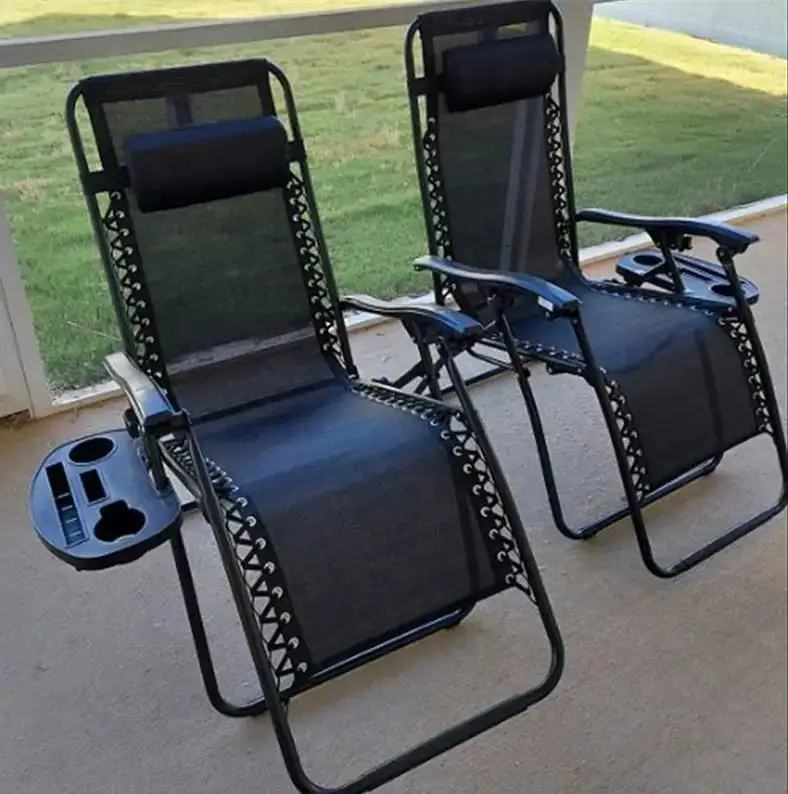 Vente en gros à bas prix Fauteuil inclinable pliable pour le bureau pour la détente et le sommeil en plein air en métal pour le camping et la plage sans gravité