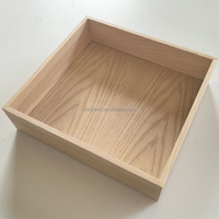 Boîte d'organisation de tiroir empilable en chêne antique Boîtes de service carrées Plateaux d'artisanat en bois pour peinture, panneaux de bricolage, encadrement, boîte d'ombre