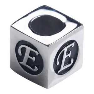 316 stainless steel jewelry popular letter E beads