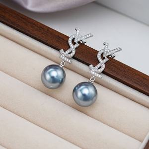 Pendientes de Aguja de Plata de Alta Gama, Nuevos, de Lujo, Pequeños, con Fragancia, Circonita, Perla, Personalizados, al por Mayor - Product Image 5