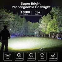 Torche rechargeable USB C de lumière LED haute puissance Q8 Plus 16000lm Beam Bistance 554m