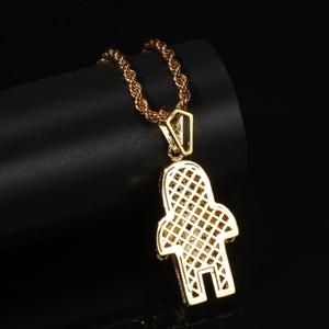 <span class=keywords><strong>Collier</strong></span> d'astronaute connecté, pendentif d'astronaute CZ, en zircone cubique, de style rappeur pour garçons - Product Image 5