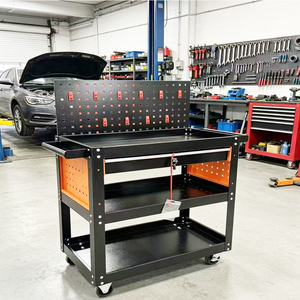 Modern Three Layer Steel Cabinet Industrial Grade 300kg Load Capacity Keyed <b>Lock</b> Movable Storage Cart Outdoor Workshop 3-Year - Product Image 6