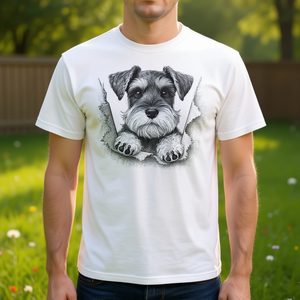 T-shirt Schnauzer miniature Peeking Dog pour hommes et femmes - Product Image 3