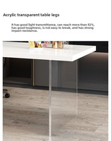 Bureau de travail créatif suspendu en acrylique de luxe léger, style nordique moderne, bureau de style moderne pour le bureau/ordinateur/design