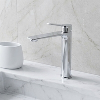 Robinet de lavabo haut de gamme à poser sur comptoir, eau froide et chaude, avec vannes en céramique, pour lavabo de salle de bain moderne