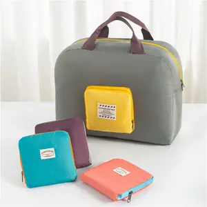 경량 여행 가방 귀여운 작은 방수 접는 옷 커버 보관 세트 여행 가방 접이식 여행 더플 가방