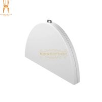 Tables de banquet rondes pliantes en plastique blanc avec structure en fer HDPE de 6, 5 et 4 pieds pour événements, fêtes, mariages, extérieur, hôtels, salles à manger et écoles