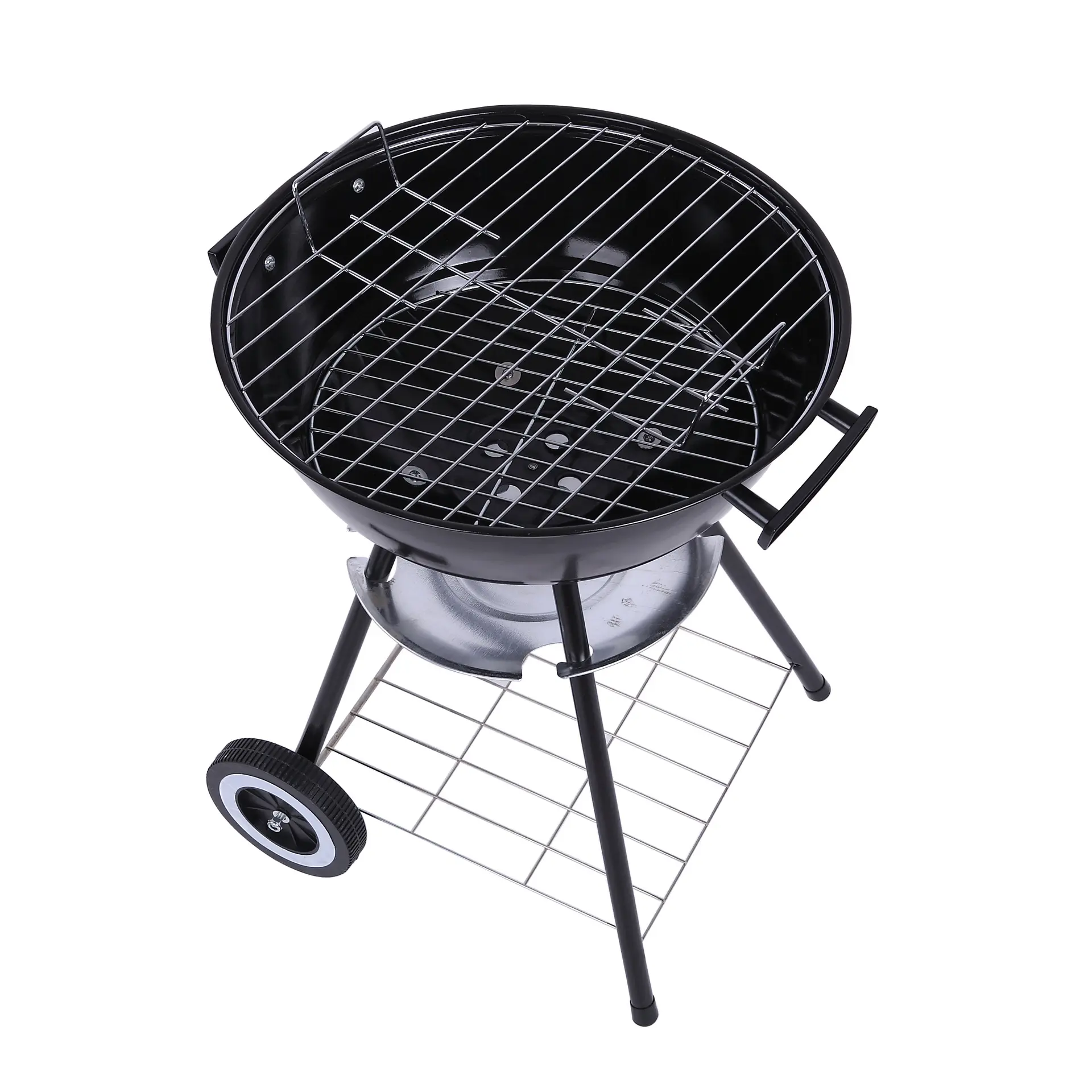 Draagbare Duurzame Outdoor Camping Achtertuin Partij Anti-Corrosie Porseleinen Ijzeren Barbecue Grills Houtskool Bbq Grill Met Deksel