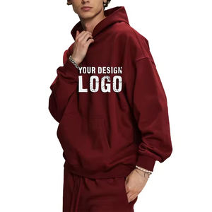 High Quality Solid Color Heavyweight Loose Men's <b>Hoodies</b> Street Casual 430g Drop Shoulder Oversized Plus Size Mens <b>Hoodies</b> - Product Image 1