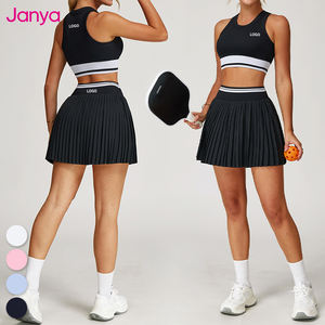 Janya महिला टेनिस पहनने का रंग अवरुद्ध <span class=keywords><strong>2</strong></span> टुकड़ा सेट टेनिस स्कर्ट और साइड पॉकेट हाई कमर लुभावनी योग टेनिस सेट - Product Image 1