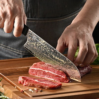 Juego de Cuchillos de Cocina de Acero Damasco con Núcleo VG10, Estilo Japonés, Cuchillo Multiusos, Cuchillo para Carne y Cuchillo de Cocina