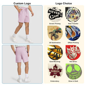 Shorts de sport amples et imperméables avec logo personnalisé, mode masculine, décontractés, légers, respirants, séchage rapide, été - Product Image 2