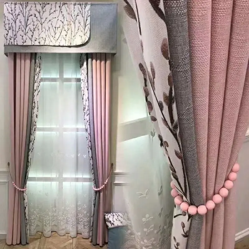 Cortinas opacas estampadas de fantasía europea para sala de estar, cortina moderna para dormitorio, elegantes