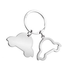 Portachiavi Doppio per Auto con Logo Laser, in Lega di Ottone, Stampa Offset Smaltata, Moschettone in Acciaio Inossidabile, Portachiavi con Foto Digitale - Product Image 1