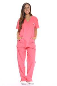 Vêtements médicaux pour infirmière d'hôpital Ensembles de gommage pour femmes Six gommages médicaux de poche (col en V avec pantalon cargo) Six poches - Product Image 5