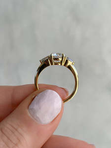 แหวนเพชรสำหรับผู้หญิงที่โตแล้ว14K แข็งสีเหลืองทอง1.5ct 3.6กรัมได้รับการรับรองในห้องปฏิบัติการ - Product Image 4