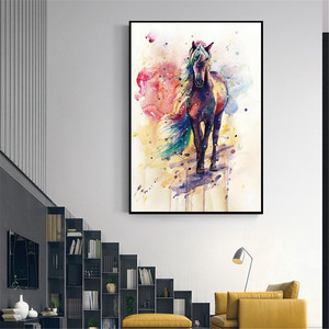 Cat Air Kuda Hewan Kanvas Gambar Cetak Poster Dinding Seni Modern Dekorasi Rumah Lukisan Minyak Di Atas Kanvas Poster Cetak Gambar Seni - Product Image 2