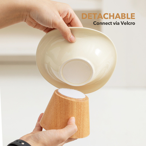 Shamitao Eco-Friendly 2-in-1 Tempat Makan Hewan Peliharaan Anti-Selip Bentuk Bunga dengan Alas Kayu Tahan Lama Grosir Pabrik Mangkuk Kucing dan Anjing - Product Image 4