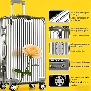 Valise en alliage d'aluminium et de magnésium avec logo personnalisé, durable, coque rigide <span class=keywords><strong>TSA007</strong></span>, valise de voyage noble, valise en aluminium - Product Image 6