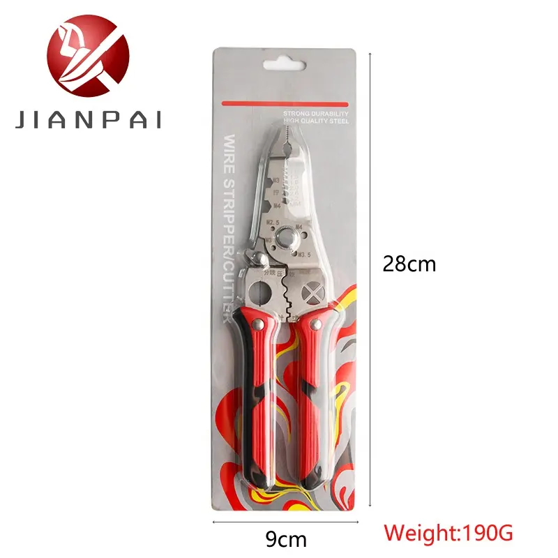 JIANPAI New Design Stainless Steel Wire Cutter Tools Cable Pliers Wire Stripper With Rubber Handle