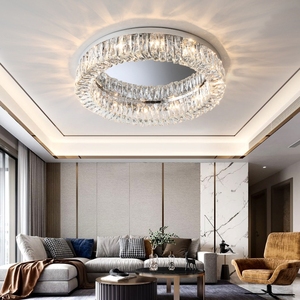 Gold <strong>Silver</strong> Luxury Bedroom Ceiling Light Modern Crystal Ring Chandelier Pendant <strong>Lamp</strong> for Living Room Dining Hotel Restaurant - Product Image 2