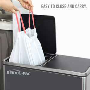 Sacs poubelle de cuisine BEIDOU-PAC à cordon, 13 gallons, 100 unités, très résistants, blancs et non parfumés - Product Image 4