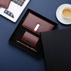 Custom Logo <b>Notebook</b> Gift <b>Set</b> - Softcover Journal, Pen & Keychain - Branded Corporate Gifts & Promotional Swag - Product Image 3