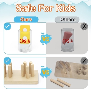 Montessori Education <b>Toys</b> <b>for</b> Kids <b>Boys</b> Girls <b>Toddlers</b> Color Recognition Stacker Shape Sorter Wooden <b>Toy</b> Learning Puzzles Gift - Product Image 3