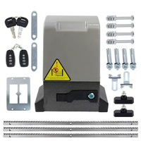 Kit d'ouverture de portail coulissant 370W 800KG, moteur intelligent Tuya avec capteur IR et voyant d'avertissement, boîtier noir, pour villa