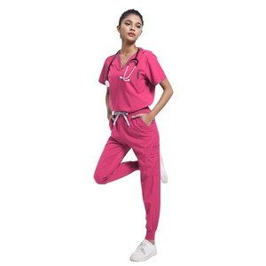 Women's <b>Scrub</b> Uniform Set Short Sleeve Moisture Wicking Hospital Workwear For Medical Spa Beauty Salon - Product Image 5