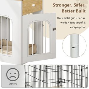 Meuble pour <span class=keywords><strong>chien</strong></span> pour petits chiens, niche en bois avec station de charge, <span class=keywords><strong>table</strong></span> d'appoint pour animaux de compagnie d'intérieur avec tiroir de rangement - Product Image 5