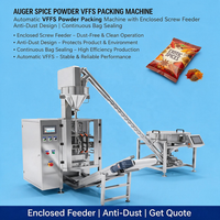 Machine d'emballage automatique de poudre VFFS avec alimentateur à vis fermé, conception anti-poussière et scellage continu des sacs