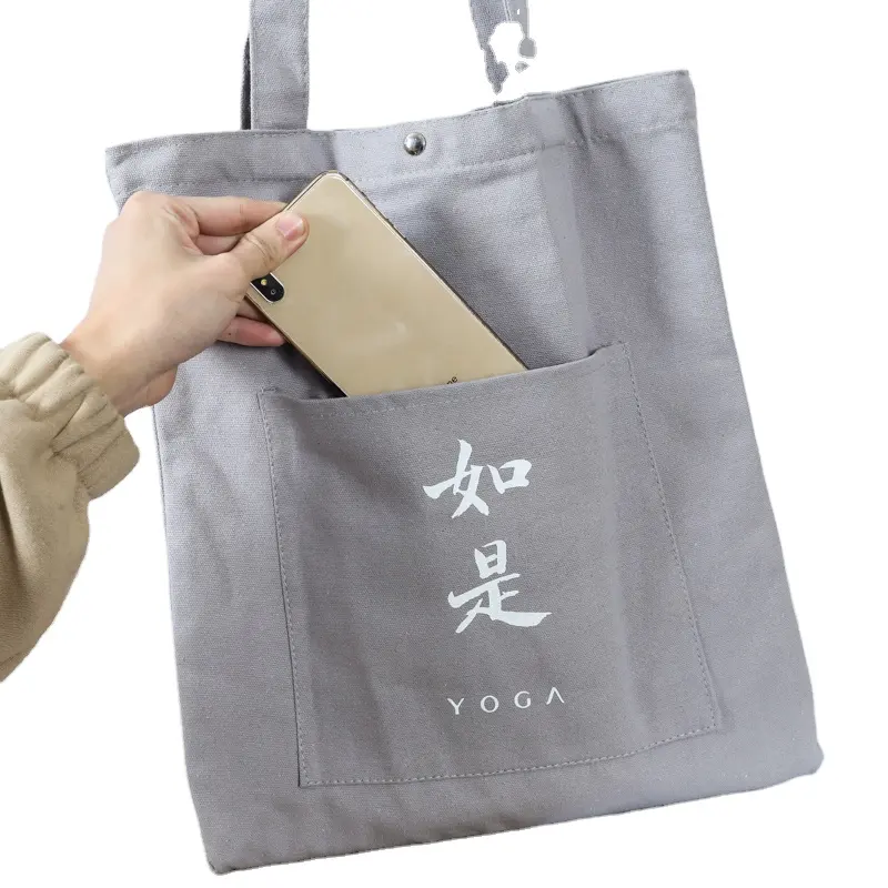 Tùy Chỉnh In Sinh Thái Thân Thiện Bông Túi Quà Tặng Mua Sắm Tạp Hóa Tote Bag Với Nội Thất Pocket