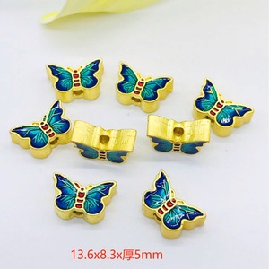 Enamel Butterfly Charm Beads Gold Blue <b>Red</b> DIY Jewelry Making Accessories For Necklaces <b>Bracelets</b> Craft Supplies - Product Image 3