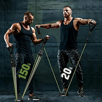 Kit de bandes de résistance TPE 150 LBS, 11 pièces, accessoires portables, pour entraînement à domicile, avec logo personnalisé