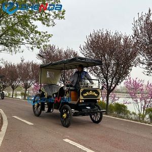 High Quality Retro Style Electric Sightseeing Carriage in Black with Sunshade Special Transportation - Product Image 6