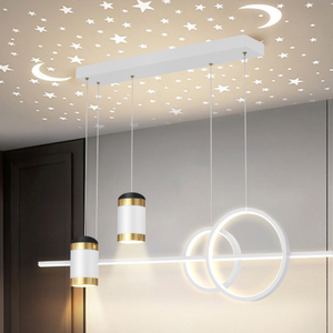Modern Luxury Aluminum Star Projection Linear Pendant Light LED Chandelier with Middle Size for Dining Room <strong>Bar</strong> - Product Image 3