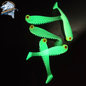 Fábrica al por mayor Luya Bait Live Luminous T-Tail Maid Fish Lure 55mm 75mm PVC para River Lake Fishing Bulk Soft Fishy Flavor - Product Image 6