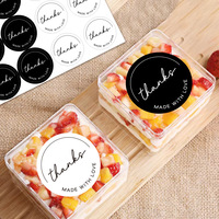 Étiquettes adhésives personnalisables en papier couché noir et blanc imprimées en couleur, en stock, pour emballages de café, lait et thé