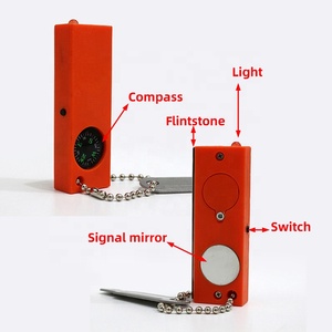 Custom Multitool Mini bussola da viaggio Multi bussola pietre Flintstones Led luce magnesio pietra focaia per il campeggio di sopravvivenza strumento - Product Image 4
