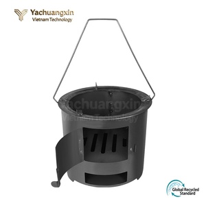 Estufa Portátil de Hierro Fundido para Leña, Calentador para Cocinar al Aire Libre y Acampar, con Asa y Puerta - Product Image 4