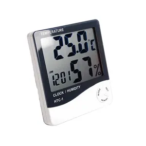 डिजिटल एलसीडी डिस्प्ले तापमान और आर्द्रता थर्मामीटर के साथ दीवार घड़ी