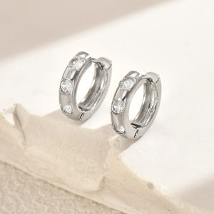 Boucles d'oreilles créoles en cuivre élégantes simples pour femmes de Style populaire avec Zircon parfait anniversaire bijoux de mode cadeau boucles d'oreilles - Product Image 5