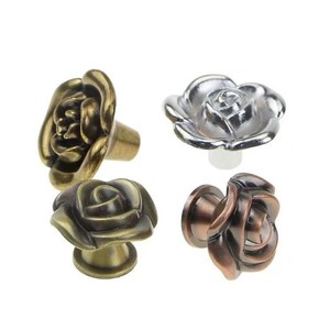 Poignées de meubles en alliage de zinc Xingmaite en forme de rose, style luxe léger, pour tiroirs et portes de placard - Product Image 3