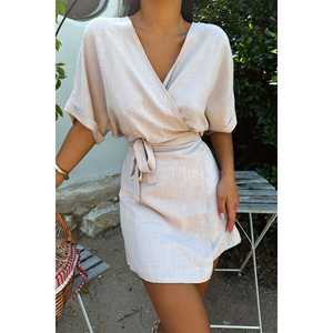 Vestido Mini Casual de Talla Grande con Logotipo Personalizado, Estilo Vintage, de Mink, con Cintura Elástica y Forro, para Primavera u Otoño - Product Image 6