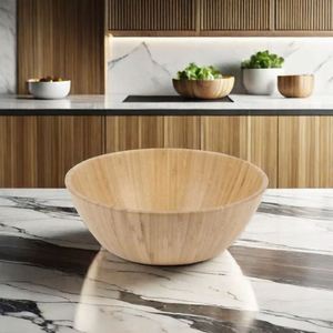 ชามสลัดไม้ไผ่ BSCI Factory สำหรับใช้ในชีวิตประจำวัน ชามเสิร์ฟอาหารไม้ ดีไซน์คลาสสิก เทคนิคการขัดเงา คุณสมบัติที่ยั่งยืน เหมาะสำหรับงานปาร์ตี้ - Product Image 4