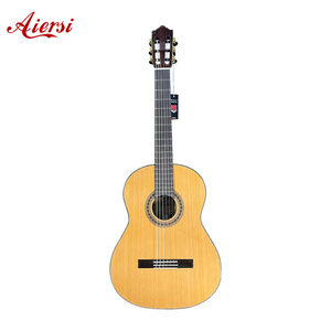 <span class=keywords><strong>Guitarra</strong></span> clásica española de madera de Santos con tapa sólida de la marca Aiersi hecha a mano en China con cedro canadiense sólido importado - Product Image 1