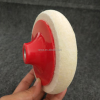 Disque abrasif 100% laine, haute dureté, roue de polissage avec poignée à vis M14, OEM pour meuleuse, épaisseur 10 mm, blanc RY P145