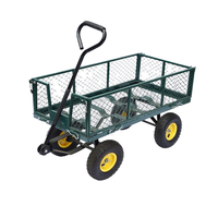 Wagon de jardin en treillis métallique à quatre roues d'une capacité de charge de 300kg, chariot utilitaire supporté par OEM pour chariots à main, personnalisable